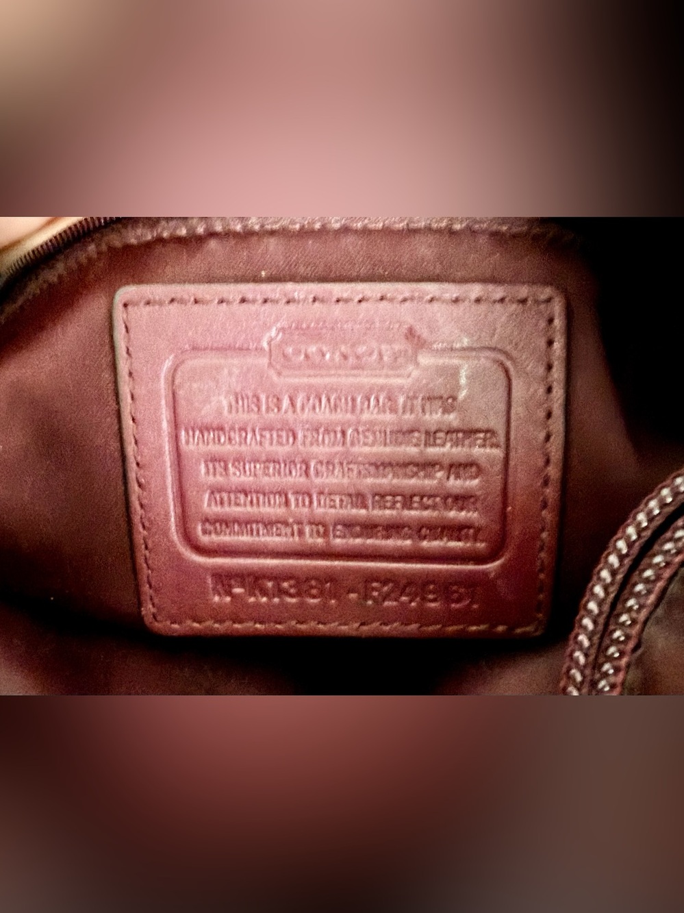 Vintage Coach Campbell Belle Leather Bordeaux Shoulder Bag with Brass Hardware - Picture 3 of 3
